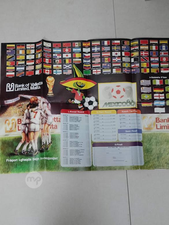 BOV World Cup 'MEXICO 86' Team Fixtures and Flag Poster | Maltapark