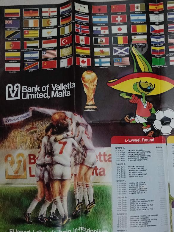 BOV World Cup 'MEXICO 86' Team Fixtures and Flag Poster | Maltapark